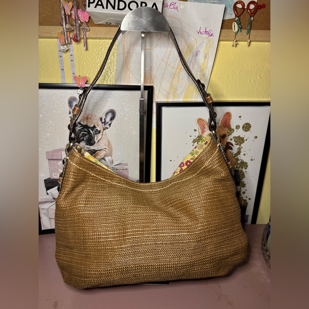 Fossil Gold Hobo Bag with Textured Design